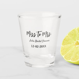 Miss to Mrs Brautparty stilvoll einfach Namen hinz Schnapsglas