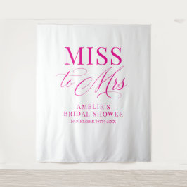 Miss to Mrs Bridal shower elegant pink backdrop Wandteppich