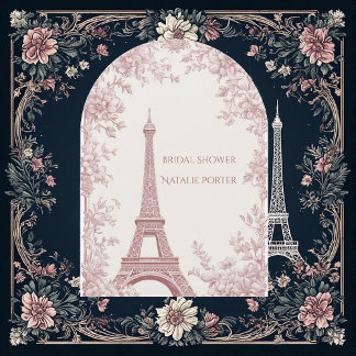 Miss to Mrs Bridal Shower Paris Shabby Chic Arch  Einladung