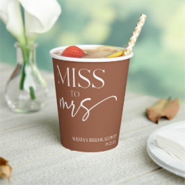 Miss To Mrs Brown Boho Bohemian Bridal Shower Pappbecher