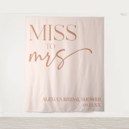Miss To Mrs Brown Tan Boho Bohemian Bridal Shower Wandteppich