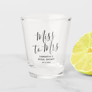 Miss to Mrs Einfache Elegante Chic-Junggesellinnen Schnapsglas