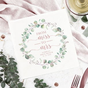 Miss to Mrs Greenery Eucalyptus Brautparty Serviette