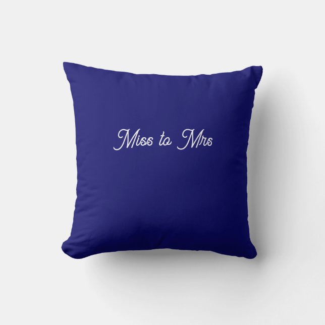 Miss to Mrs Hellblau Kissen (Vorderseite)
