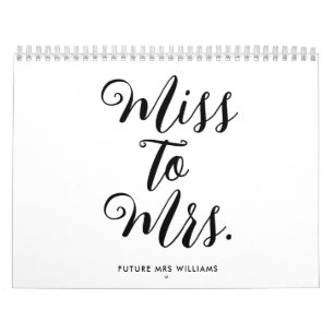 Miss to Mrs Moderne Brautparty Junggesellinnenabsc Kalender
