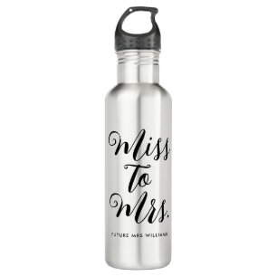 Miss to Mrs Moderne Hochzeitdusche  Edelstahlflasche