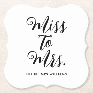 Miss to Mrs Moderne Hochzeitsparty Untersetzer