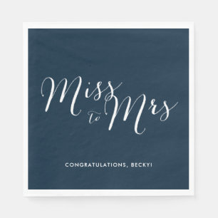 Miss to Mrs Navy-Brautparty-Tischdecken Serviette