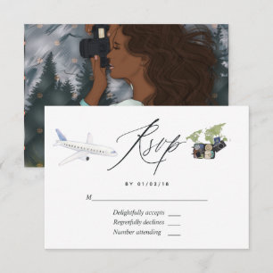 Miss To Mrs Reise Brautparty RSVP Karte