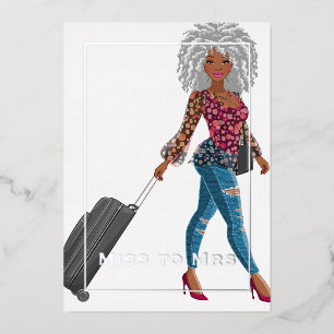 Miss to Mrs Travel Junggesellinnenabschied Denim J Folieneinladung