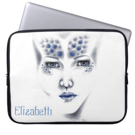 Miss Universe Beautiful Alien Woman Original Art Laptopschutzhülle