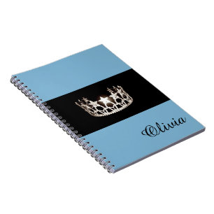 Miss USA Baby Blue Crown Carnet - Nom personnalisé