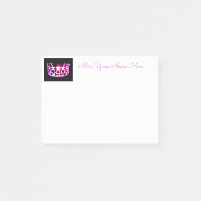 Miss USA Hot Pink Crown Post-it-Notes Post-it Klebezettel (Vorderseite)