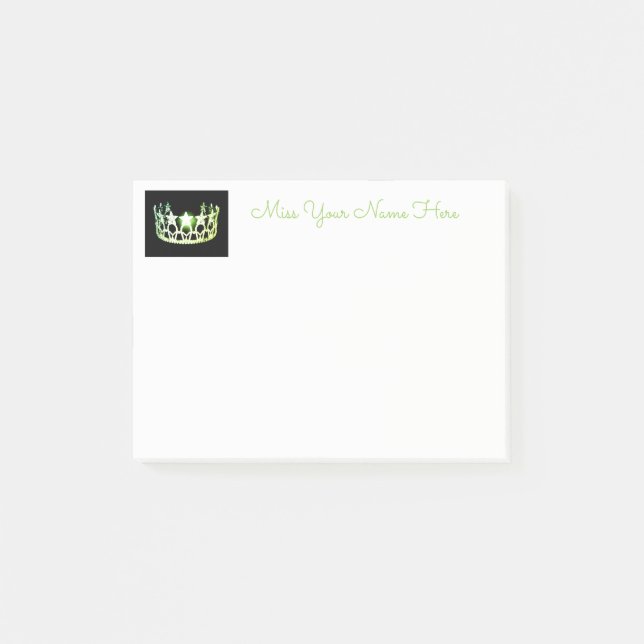 Miss USA Lime Green Crown Post-it-Notes Post-it Klebezettel (Vorderseite)
