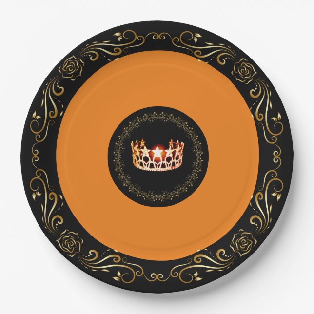 Miss USA Orange Crown 9" Teller (Vorderseite)