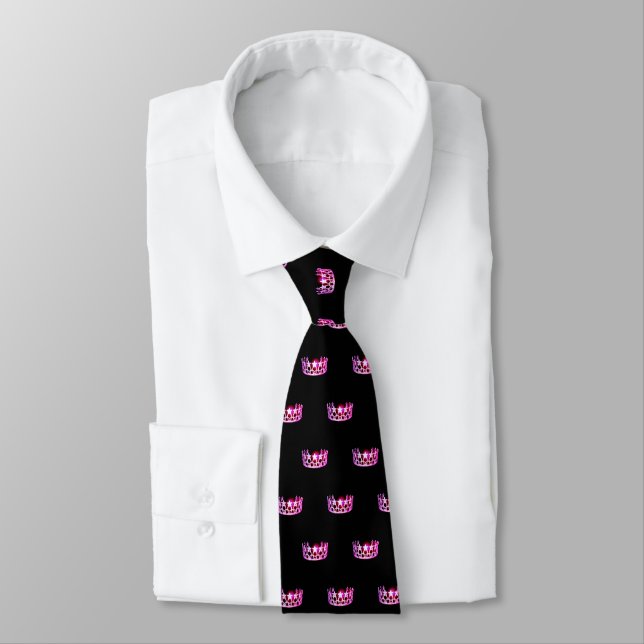 Miss USA Pink Crown Men-Krawatte Krawatte (Gebunden)