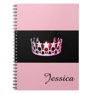 Miss USA Pink Crown Notebook - Individuelle Name Notizblock