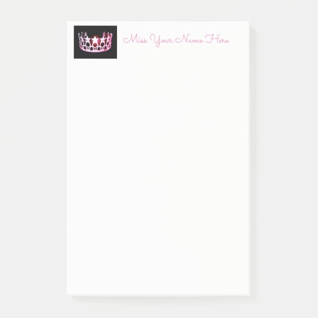 Miss USA Pink Crown Post-it-Notes Post-it Klebezettel (Vorderseite)