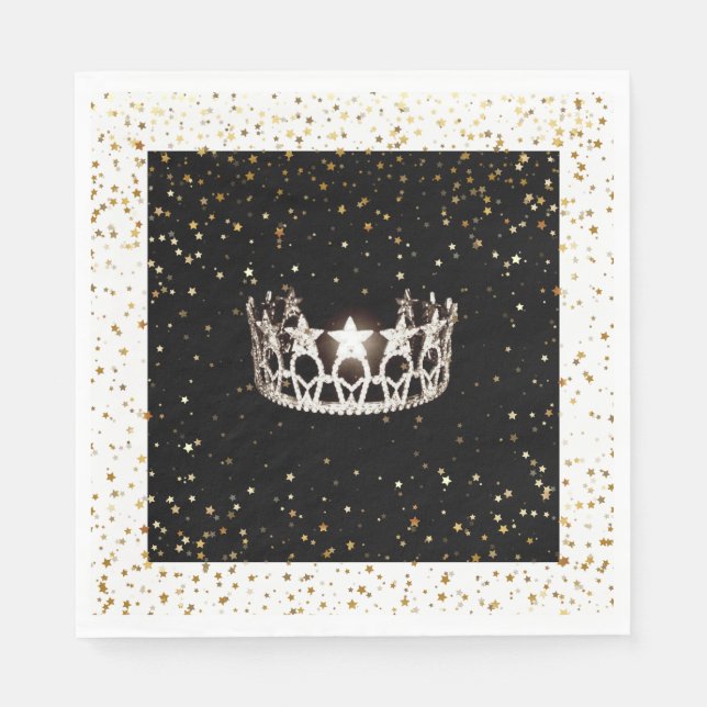 Miss USA Silver Crown Gold Stars Paper Napkin Serviette (Vorderseite)