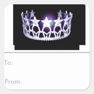Miss USA Silver Crown Peel & Stick Gift Tags Quadratischer Aufkleber