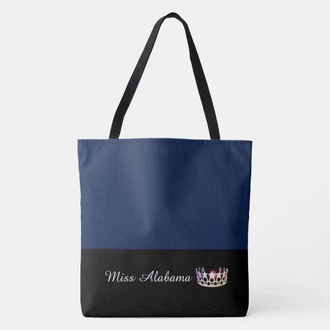 Miss USA Staat Silver Crown Tote Bag Große Marine Tasche (Vorderseite)