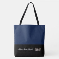Miss USA Staat Silver Crown Tote Bag Große Marine