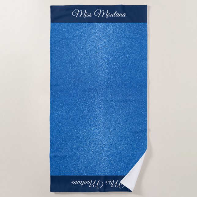 Miss USA Stil Pageant Glitzer Glam Beach Handtuch (Vorderseite)