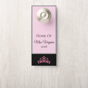 Miss USA Stil Pageant PINK Crown Door Hanger Türanhänger