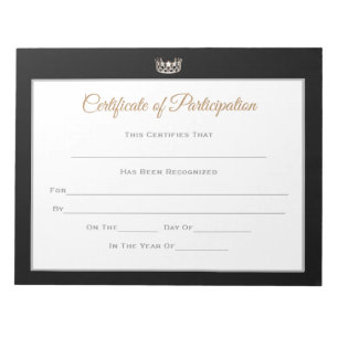Miss USA Stil Pageant Zertifikate-Teilnahme Notizblock