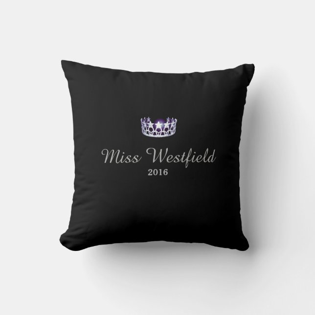 Miss USA Stil Personalisiert Name Crown Pillow Kissen (Vorderseite)