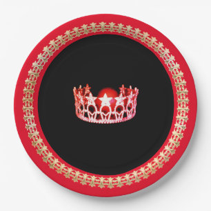 Miss USA Style Bright Red 9" Paper Teller