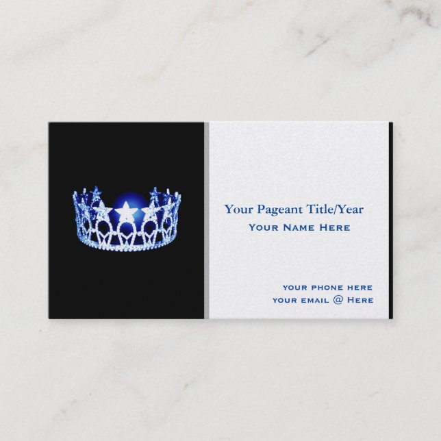 Miss USA Style Crown Custom Business Cards Visitenkarte (Vorderseite)
