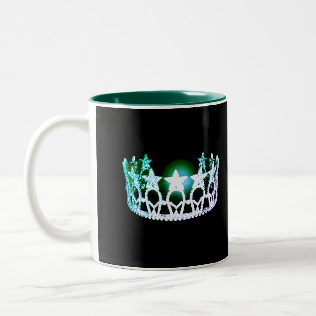 Miss USA Style Green & Silver Crown Tasse (Links)