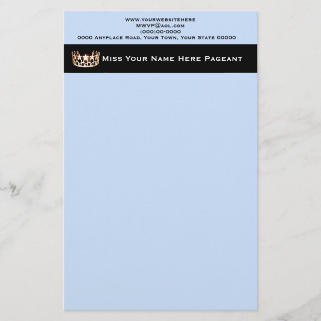 Miss USA Style Letterhead Stationery Briefpapier (Vorderseite)