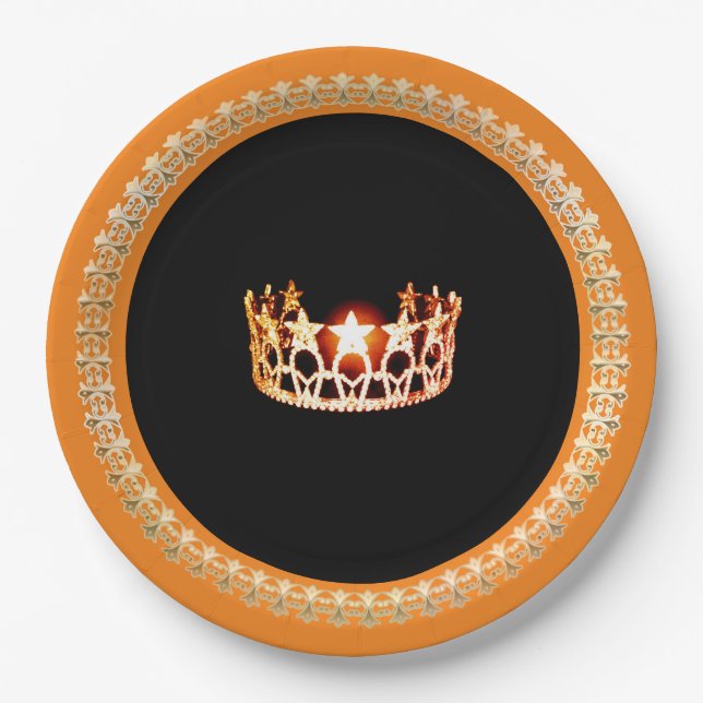 Miss USA style Orange 9" Paper Teller (Vorderseite)