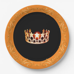 Miss USA Style Orange Crown 9" Teller