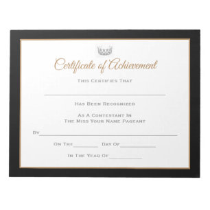 Miss USA Style Pageant Certificates-Achievmment Notizblock