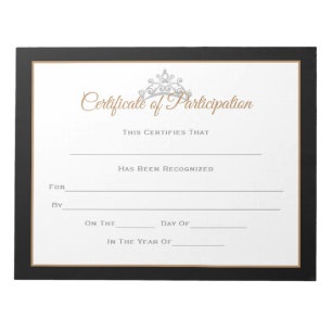 Miss USA Style Pageant Certificates-particptt Notizblock