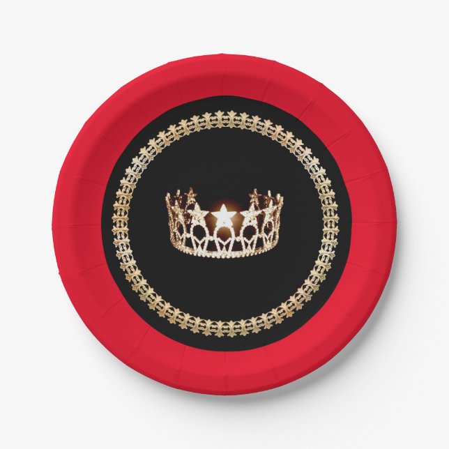 Miss USA Style Red 7" Paper Teller (Vorderseite)