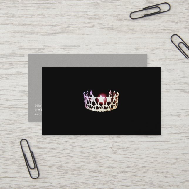 Miss USA Style Silver Crown Business Cards Visitenkarte (Vorderseite/Rückseite Beispiel)