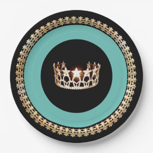 Miss USA style Turquoise Crown 9" Teller