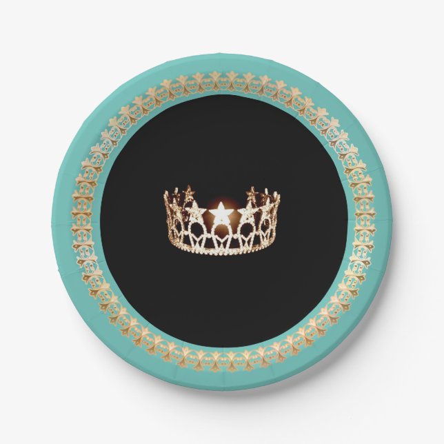 Miss USA Turquoise 7" Paper Teller (Vorderseite)