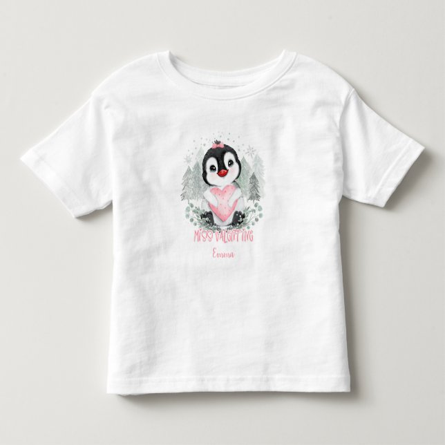 Miss Valentine Personalisiert Girl Valentines Kleinkind T-shirt (Vorderseite)
