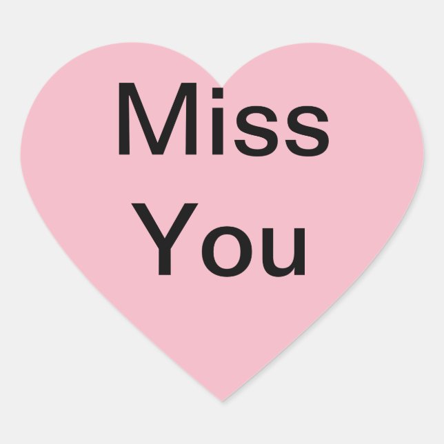 "Miss You"-Aufkleber, die auf Karten oder solchen Herz-Aufkleber (Vorderseite)