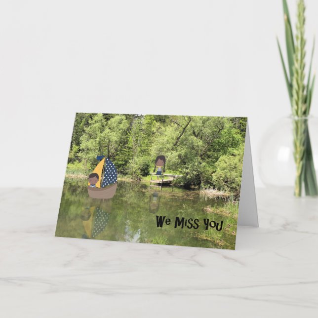 Miss You Card für zwei Kinder im Summer Camp Karte (Vorderseite)
