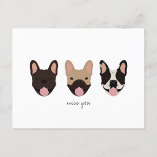 Miss You French Bulldogs Postkarte