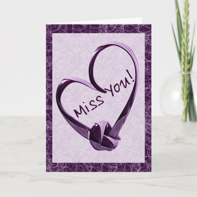 Miss You Heart Karte (Vorderseite)