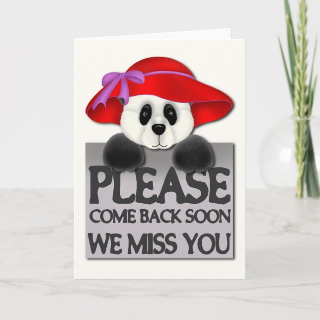 Miss You Panda Karte (Vorderseite)