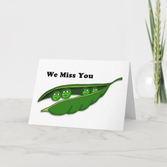 Miss You Pea Pod Card Karte (Vorderseite)