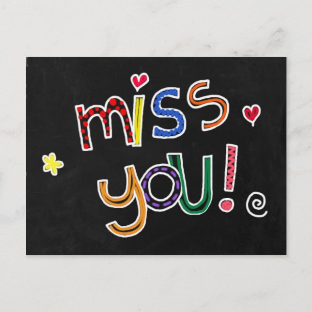 Miss You Postcard - vermisst Postkarte (Vorderseite)